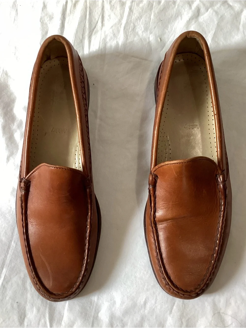 Allen Edmonds Cognac Brown Leather Slip-On Loafers